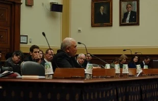 Archbishop Francis A. Chillikatt, Permanent Observer of the Holy See to the UN, testifies before the House Subcommittee on Feb. 11, 2014.   Addie Mena/CNA.