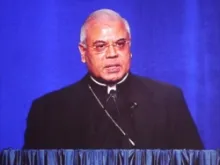 Archbishop Francis A. Chullikatt, apostolic nuncio to the U.N., gives the keynote speech at the National Catholic Prayer Breakfast.