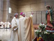 Archbishop Jose Gomez celebrates Mass on the new feast of Mary, our Mother of the Church, in May 2018. 