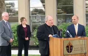 Screenshot: Archbishop Hebda speaking at a May 31 press conference.
