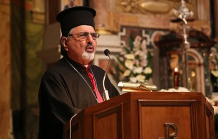 Syriac Patriarch of Antioch Ignatius Joseph III Younan attends a prayer event Santa Maria ai Monti parish in Rome, April 17, 2015.   Daniel Ibanez/CNA.