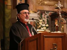 Syriac Patriarch of Antioch Ignatius Joseph III Younan attends a prayer event Santa Maria ai Monti parish in Rome, April 17, 2015. 