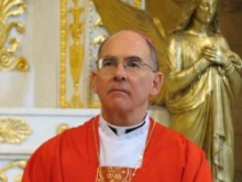 Archbishop J. Peter Sartain celebrates Mass at the Basilica of St. Paul Outside the Walls in Rome, April 23, 2012.