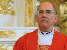 Archbishop J. Peter Sartain celebrates Mass at the Basilica of St. Paul Outside the Walls in Rome, April 23, 2012.