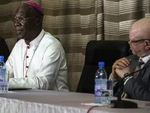 Archbishop Jean Zerbo of Bamako speaks at a forum on religious leaders' contribution to the peace process in Mali, Aug. 2, 2016. 