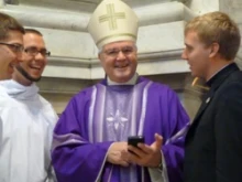 Archbishop Jerome Hanus with US Seminarians after Mass in Rome on March 7, 2012. 