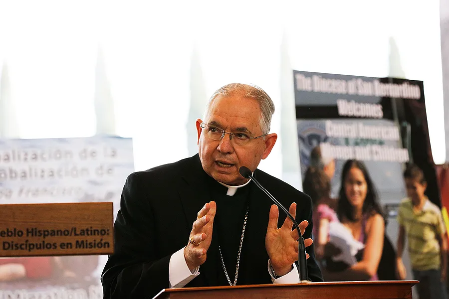 Archbishop Jose Gomez of Los Angeles at an immigration summit at Christ Cathedral, Feb. 27, 2016. Courtesy of the Archdiocese of Los Angeles.?w=200&h=150