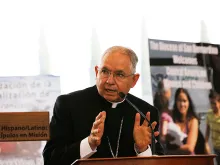 Archbishop Jose Gomez of Los Angeles at an immigration summit at Christ Cathedral, Feb. 27, 2016. Courtesy of the Archdiocese of Los Angeles.