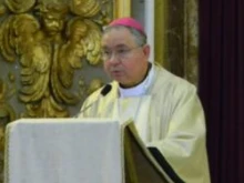 Archbishop Jose Gomez celebrates Mass at St. Ignatius of Loyola Church in Rome