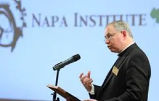Archbishop Jose Gomez speaks at the Napa Institute's “Catholics in the Next America” conference.   Patrick Novecosky