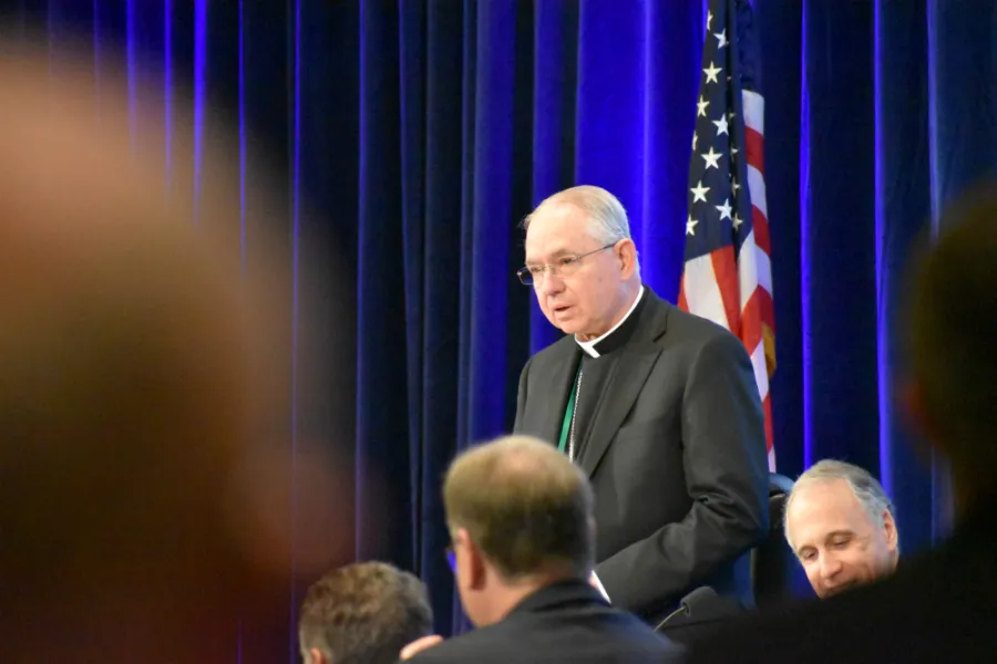 Archbishop Jose Gomez of Los Angeles at the USCCB autumn general assembly in Baltimore, Md., Nov. 12, 2019. ?w=200&h=150