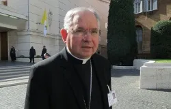 Archbishop Jose Gomez speaks with CNA on Oct. 18, 2012 outside the Pope Paul VI Hall. ?w=200&h=150