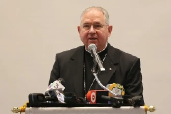 Archbishop Jose H Gomez gives a talk on immigration on Jan 10 2014 Credit Los Angeles Archdiocese Victor Aleman CNA 1 13 14