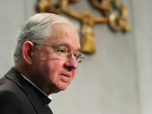 Archbishop Jose? Go?mez of Los Angeles at a press briefing at the Vatican Oct. 22, 2015. 