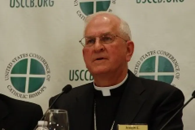Archbishop Joseph E Kurtz of Louisville takes part in a press conference at the USCCBs Fall General Assembly in Baltimore on Nov 12 2013 Credit Addie Mena CNA 2 CNA
