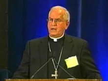 Archbishop Joseph Kurtz speaks to the U.S. bishops' assembly on Nov. 15