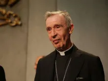 Archbishop Luis Francisco Ladaria Ferrer at the Vatican Press Office Sept. 8, 2015. 