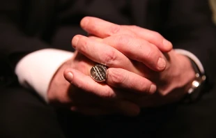The episcopal ring of Archbishop Peter Wells, who was appointed apostolic nuncio to South Africa, Botswana, Lesotho, and Namibia in February, 2016.   Alexey Gotovskiy/CNA.