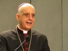 Archbishop Rino Fisichella, president of the Pontifical Council for the Promotion of the New Evangelisation, in the VPO Feb. 5, 2013. 