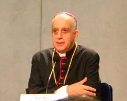 Archbishop Salvatore "Rino" Fisichella speaks at an Oct. 12 press conference at the Vatican?w=200&h=150