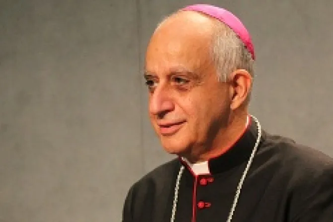 Archbishop Rino Fisichella at the Vatican Press Office on July 5 2013 Credit Lauren CNA CNA US Catholic News 7 10 13