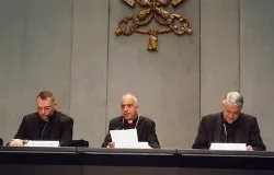 Archbishop Rino Fisichella (center) presents the upcoming Year of Faith events at an April 24, 2013 press conference. ?w=200&h=150