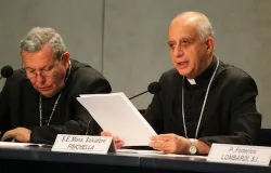 Archbishop Rino Fisichella speaks to the press at a May 15, 2013 media event on the Church movements weekend. ?w=200&h=150
