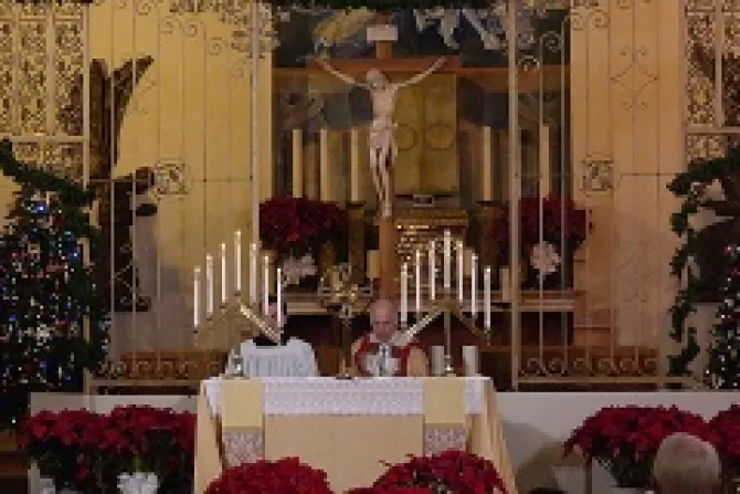 Archbishop Salvatore Cordileone celebrates vespers at St Sebastian on Jan 5 2014 Credit Sancta Trinitas Unus Deus Traditional Latin Mass Society of San Francisco CNA