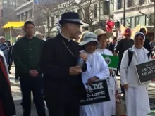 Archbishop Salvatore Cordileone of San Francisco taking part in the 2014 Walk for Life West Coast, held Jan. 25. 