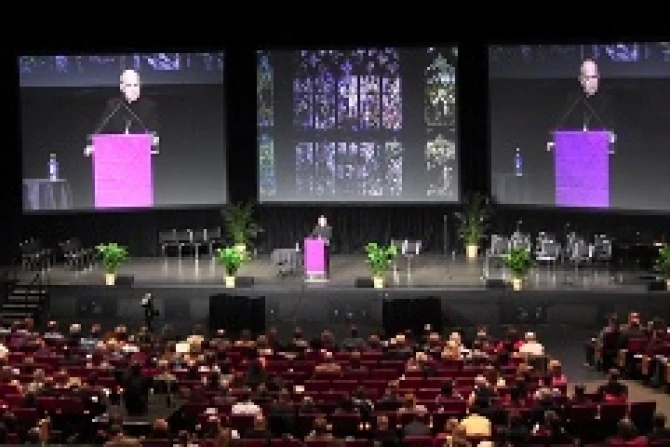 Archbishop Samuel Aquila gives the keynote at the Living the Catholic Faith Conference March 1 2013 Credit Peter Zelasko CNA CNA 3 1 13