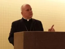 Archbishop Samuel J. Aquila of Denver speaks on the new evangelization on Jan. 7, 2014 in Dallas, Texas. 