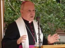 Archbishop Samuel J. Aquila at an August 2012 blessing ceremony for Seton House in downtown Denver.