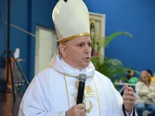 Archbishop Samuel J. Aquila of Denver gives a catechesis session during World Youth Day in Rio July 25, 2013. 