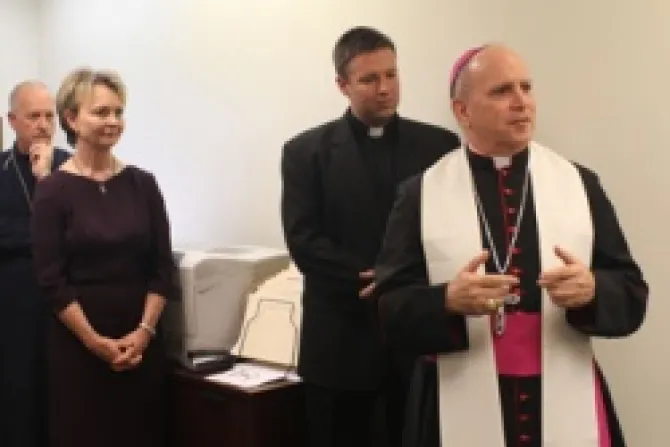 Archbishop Samuel J Aquila speaks during the opening Credit Vanessa Chavez Catholic Charities CNA US Catholic News 8 29 12