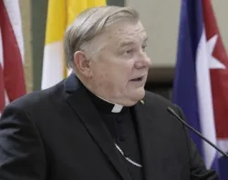Archbishop Thomas Wenski speaks at a press conference on the upcoming visit to Cuba. Courtesy Archdiocese of Miami.?w=200&h=150