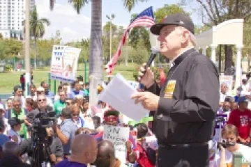 Archbishop Thomas Wenski speaks at a rally on immigration in Miami on April 6 2013 Credit Archdiocese of Miami CNA US Catholic News 4 11 13