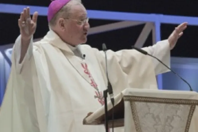 Archbishop Timothy Dolan of New York gives the homily during Mass at the Love and Life Centre on Saturday morning CNA340x269 World Catholic News 9 9 11