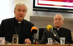 Archbishop Vincent Nichols of Westminster and Archbishop Peter Smith of Southwark at a press conference November 19, 2010. ?w=200&h=150