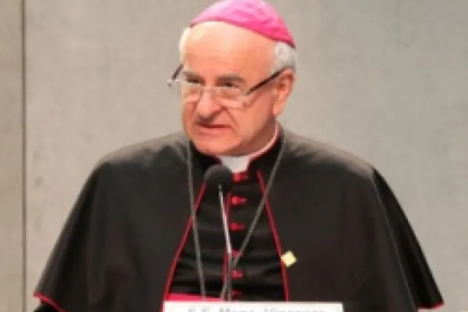Archbishop Vincenzo Paglia at March 25 press conference Credit Daniel Ibanez CNA EWTN