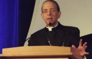 Archbishop William E. Lori of Baltimore speaks during the 2012 National Religious Freedom award dinner, May 24, 2012. 