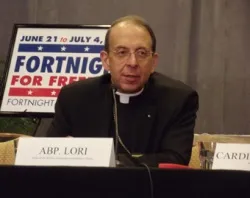 Archbishop William E. Lori speaks after a June 13, 2012 press conference in Atlanta, Ga.?w=200&h=150