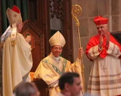 Archbishop William E. Lori sits for the first time in his cathedra at Baltimore's Cathedral of Mary Our Queen on May 16, 2012. ?w=200&h=150