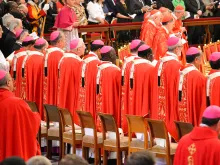 Archbishops wear the pallium they received from Pope Francis in St. Peter's Basilica, June 29, 2014. 