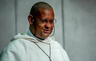Archbishop David Macaire at a Vatican press conference Oct. 22.   Daniel Ibáñez.