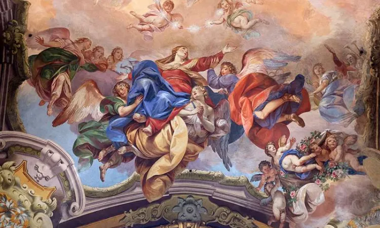 Assumption of the Virgin Mary fresco painting in San Petronio Basilica in Bologna Italy Credit Zvonimir Atletic Shutterstock CNA