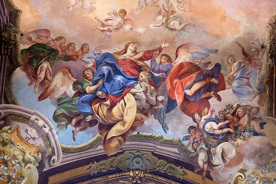 Assumption of the Virgin Mary, fresco painting in San Petronio Basilica in Bologna, Italy.?w=200&h=150