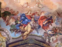 Assumption of the Virgin Mary, fresco painting in San Petronio Basilica in Bologna, Italy.