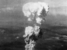The atomic cloud over Hiroshima, Aug. 6, 1945. 