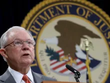 Attorney General Jeff Sessions speaks at a Department of Justice Religious Liberty Summit. 