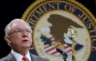 Attorney General Jeff Sessions speaks at a Department of Justice Religious Liberty Summit.   Win McNamee / Getty Images.